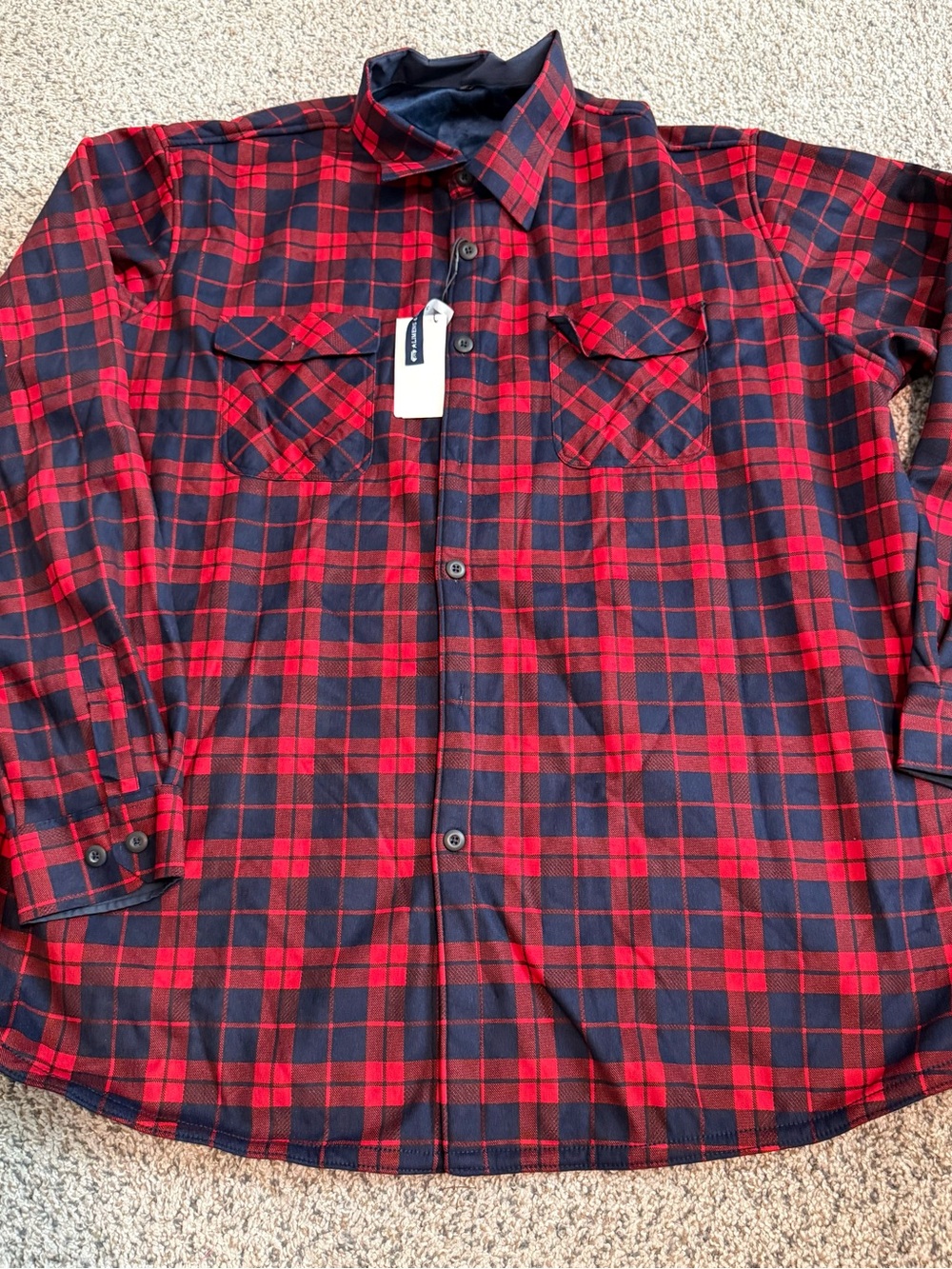 2X NEW Alimens & Gentle Men's Button Shacket  Long Sleeve Plaid Microfiber Big